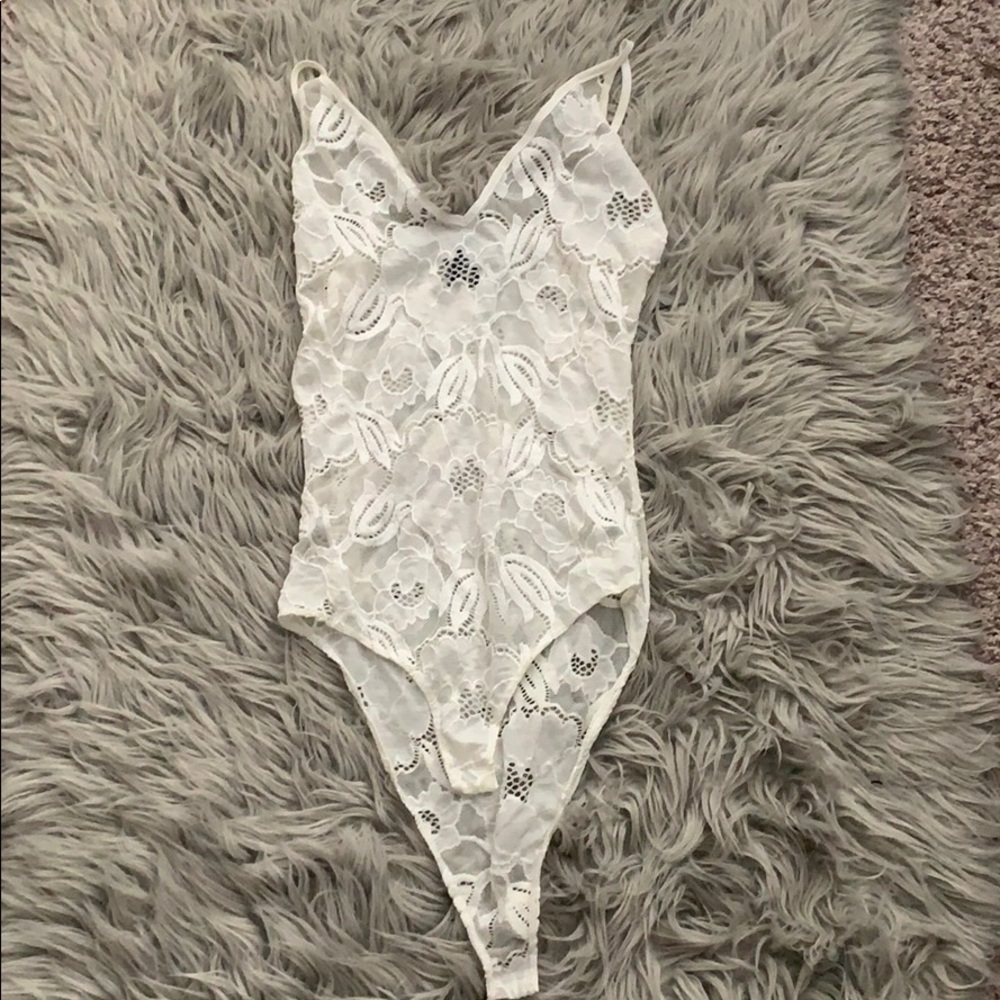 Cream bodysuit from blooningdales